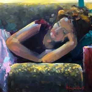 Painting of a woman sleeping