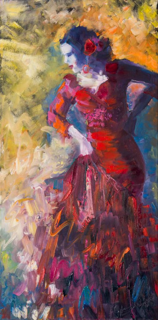 Dancer - painting of a Flamenco Dancer by Aleksandra Kalinic