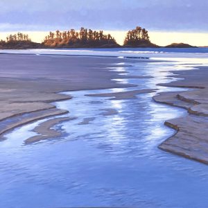 Large Tofino inspired seascape in blue and yellow