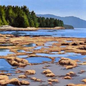 Painting of Botanical Beach tidal pools by Lisa Riehl