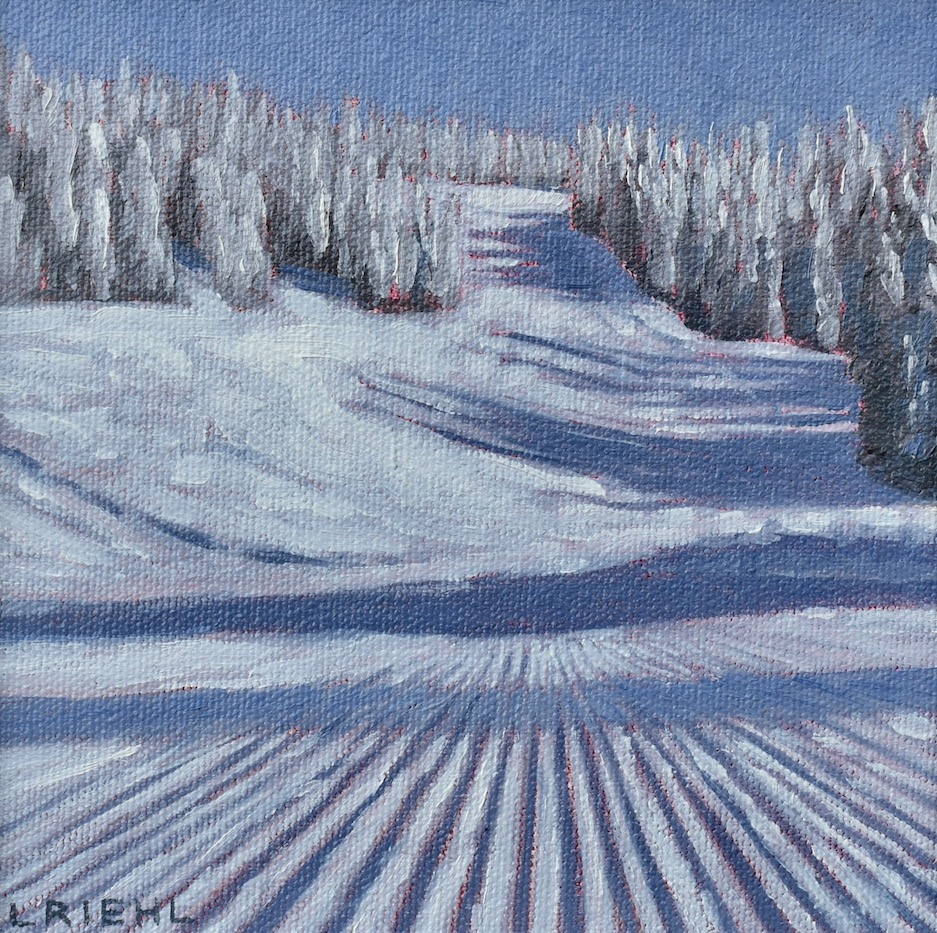Painting of snow scene at Mount Washington, Vancouver Island