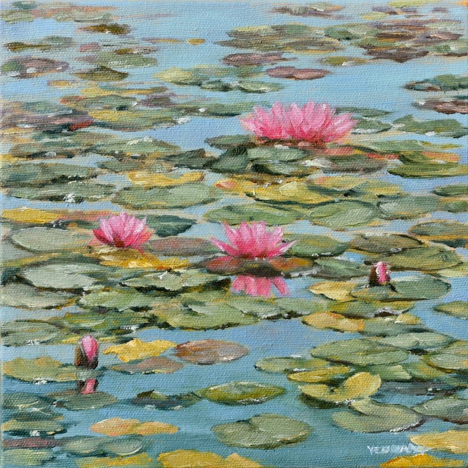 Painting of lily pond