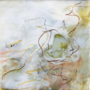 Small encaustic painting in soft palette