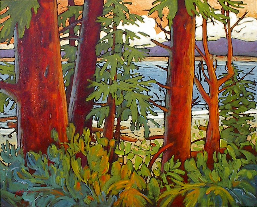 Large Expressionist West Coast landscape by Gail Johnson