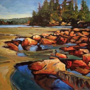 Warm-tone, expressive West Coast oil painting by Gail Johnson