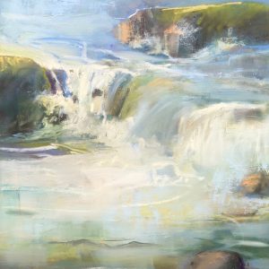 Abstracted waterfall in oil