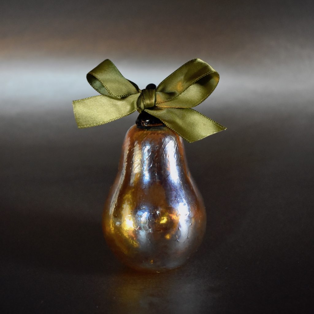 Golden Pear Glass Ornament by Joanne Andrighetti