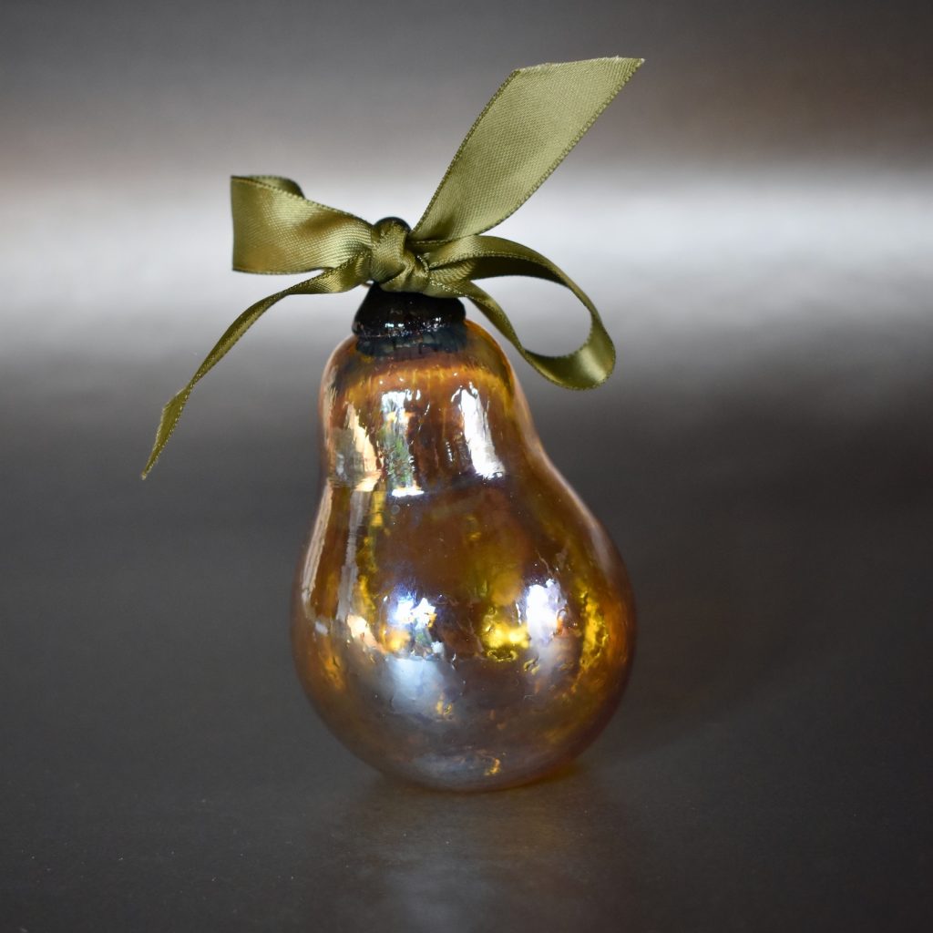 Golden Pear Glass Ornament by Joanne Arndrighetti