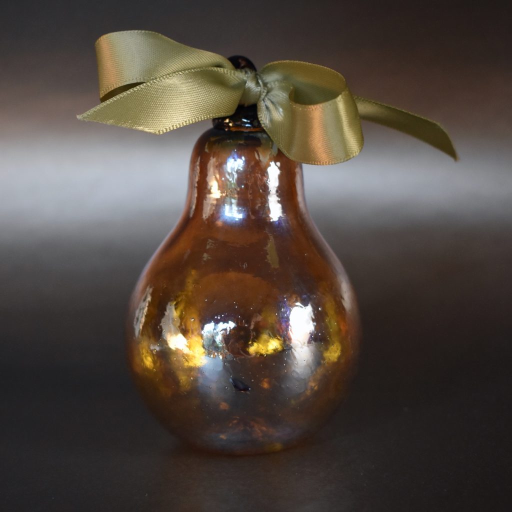 Golden Pear Handblown Glass Ornament