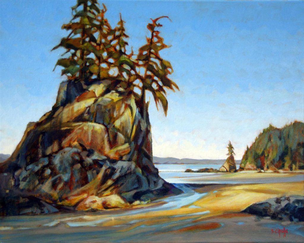 Rising Tide at Brady's Beach Sea Stacks - painting by Susie Cipolla