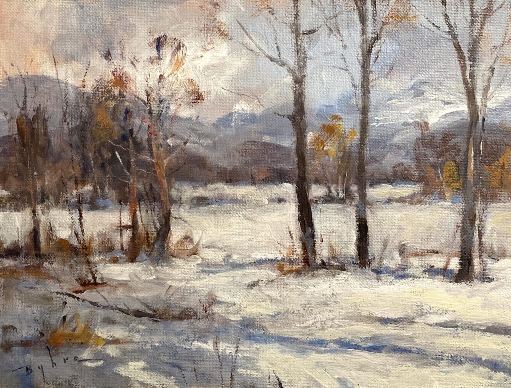 Beautiful, contemporary fine-art winter landscape by a notable Canadian artist Dale Byhre